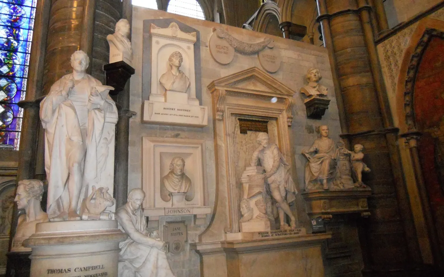 Poets' Corner nell'Abbazia di Westminster